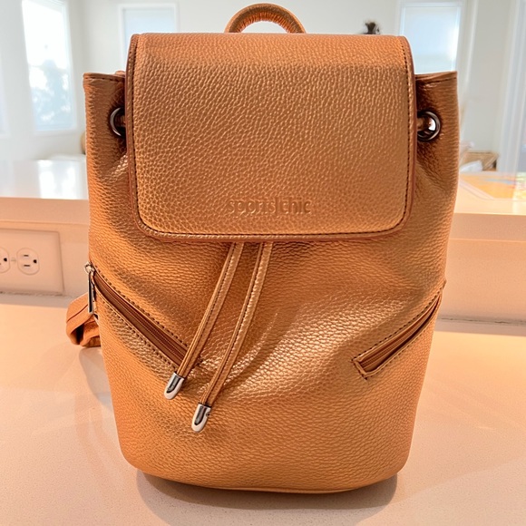 NWOT SportChic Women’s Vegan Mini Backpack | Metallic Gold - Picture 2 of 10